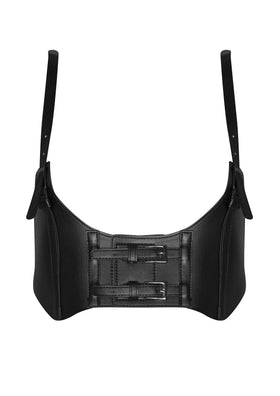 Cinthea Black Double Buckle Corset Belt