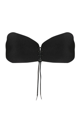 Demi Black Self Adhesive Push Up Drawstring Bra
