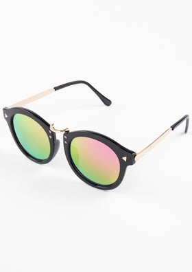 Catalina Black Round Frame Sunglasses