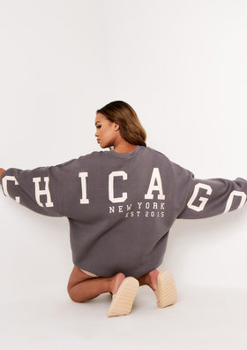 Remi Grey Chicago Oversized Sweatshirt