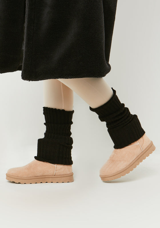 Lara Black Chunky Leg Warmers