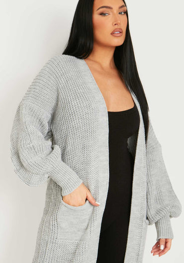Missy Empire 【 Balloon Sleeve Knitted Cardigan Women 】 レディース Missy Empire Womens Beige Balloon Sleeve Knitted Cardigan | eBay