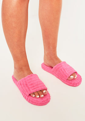 Rochelle Pink Terry Slides