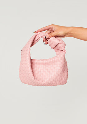 Melissa Light Pink Knot Detail Woven Bag