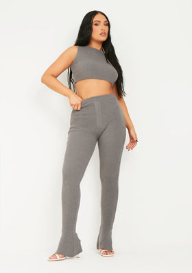 Madilyn Charcoal Knitted Leggings