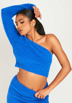 Knitted Crop Top - Blue