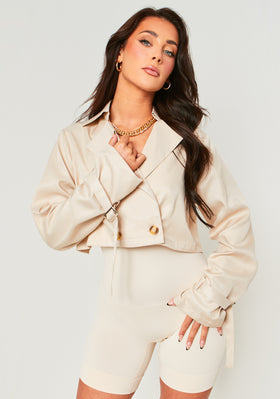 Vera Stone Oversized Cropped Trench