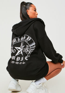 Devika Black Missy Empire Star Print Hoodie