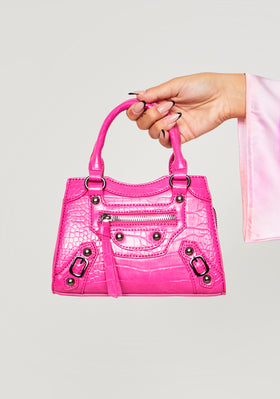 Karli Pink Croc Mini Grab Bag
