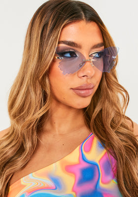 Mia Blue Frameless Butterfly Sunglasses