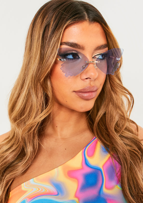 Mia Blue Frameless Butterfly Sunglasses