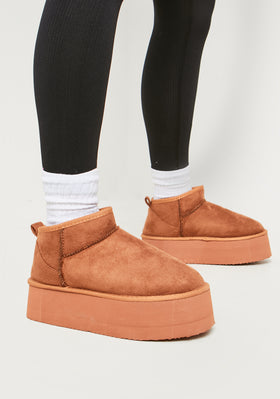 Phoebe Chestnut Platform Ankle Boots