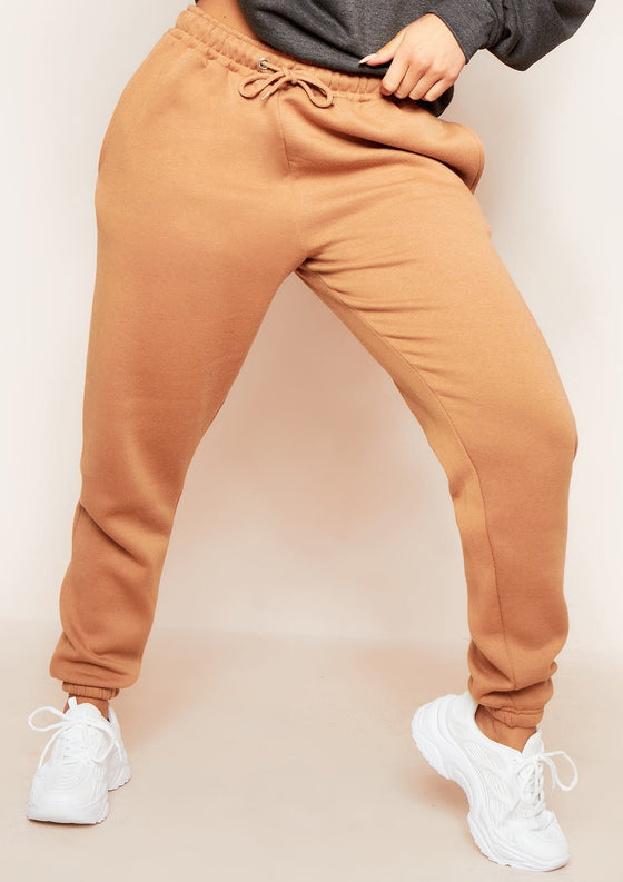 Calis Camel Drawstring Basic Joggers