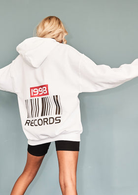 May White Records Slogan Oversized Hoodie