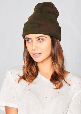 Kelsa Camo Folded Beanie