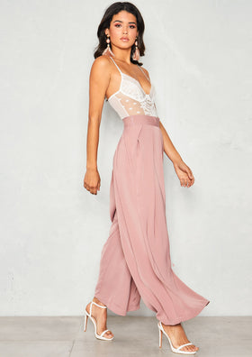 Melanie Pink Wide Leg Trousers