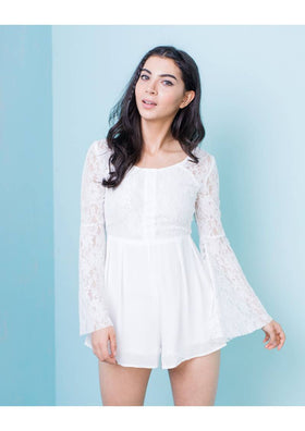 Celina Cream Lace Romper Playsuit