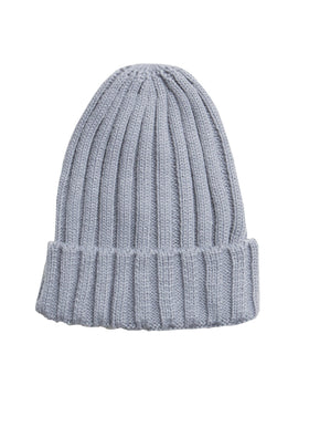 Danni Grey Plain Ribbed Beanie