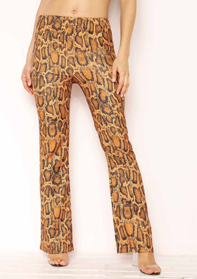 Lynda Orange Snake Print Trousers