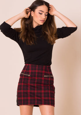 Orla Red Tartan Mini Skirt