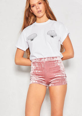 Ovia Rose Crushed Velvet Shorts