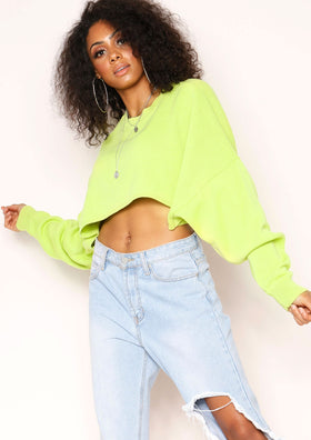 Pauline Lime Green Cropped Jumper