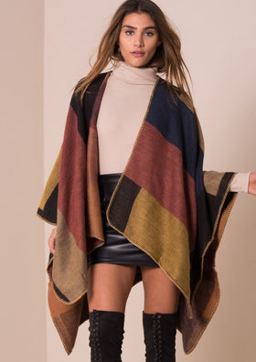 Daphne Multicoloured Knitted Cape