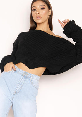 Ashia Black Knit Cropped Jumper