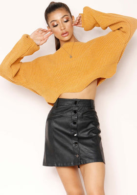 Ashia Mustard Knit Cropped Jumper