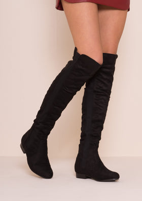 Bobbi Black Suede Knee High Boots