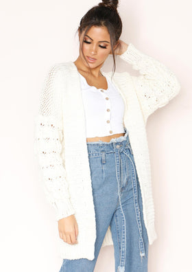 Sasha Cream Chunky Knit Cardigan