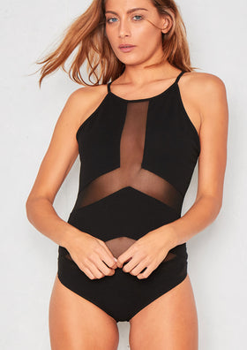 Alaina Black Mesh Bodysuit