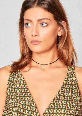 Lisa Black Triangle Pendant Choker