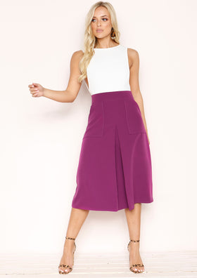 Claire Purple Midi Skirt