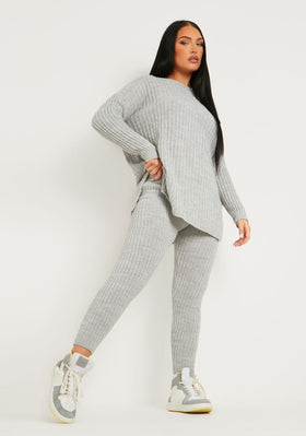 Anya Grey Knit Jumper Loungewear Set