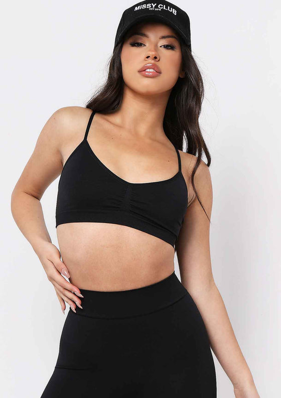 Ciara Black Seamless Shapewear Strappy Bralet