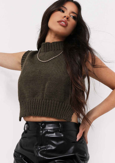 Missy Empire 【 Cropped Knitted Jumper Vest Women 】 ファッション レディースファッション トップス その他トップス レデ Knitted Vests | Women's Sweatervests & Knitted Tank Tops