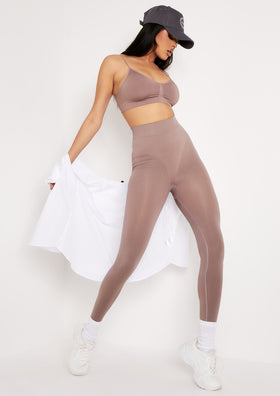 Meghan Mocha High Waisted Body Sculpting Seamless Leggings