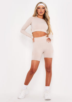 Lea Mocha Missy Sport Seamless Cycle Gym Shorts