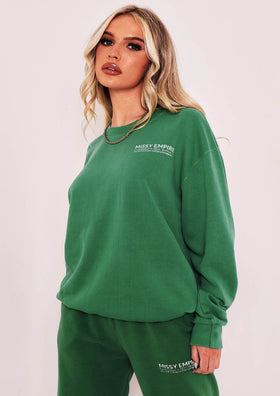 Alesha Green Missy Empire Text Oversized Sweatshirt