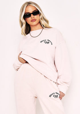 Dalia Cream Missy Sports Club Oversized Sweatshirt