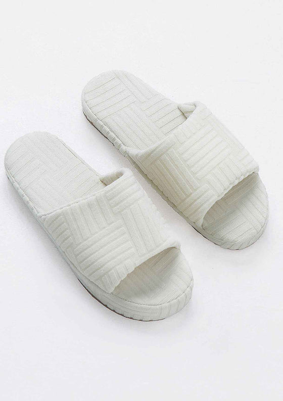 Rochelle Cream Terry Slides