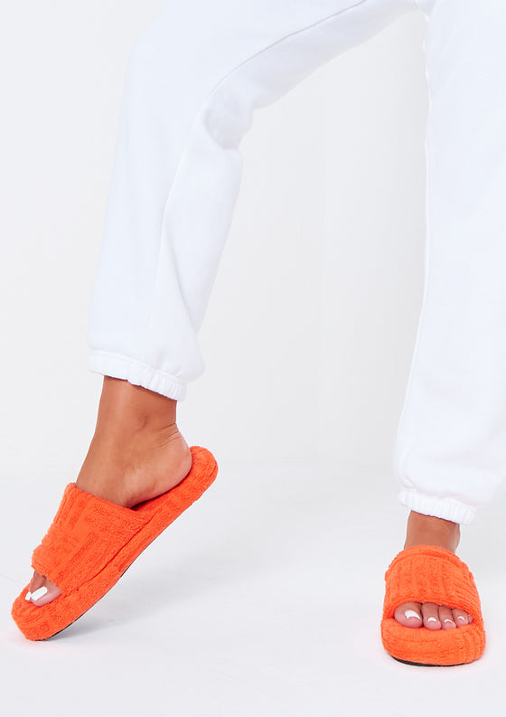 Rochelle Orange Terry Slides