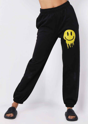 Rai Black Smiley Face Jogger