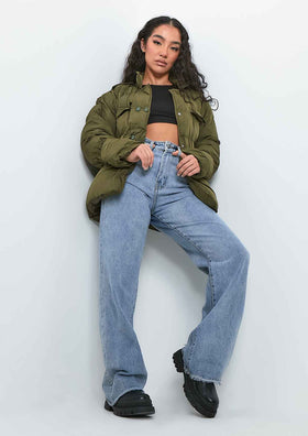 Karly Khaki Puffer Coat