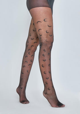 Isobelle Moon Print Patterned Tights