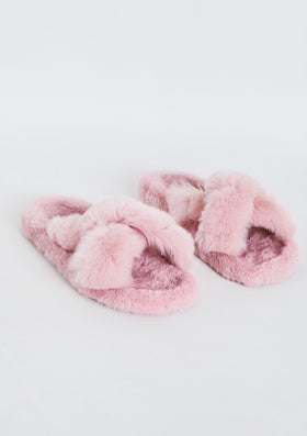 Jodie Pink Cross Over Slippers