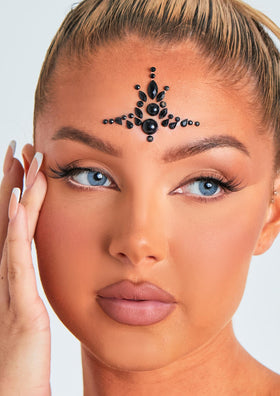 Saira Black Stick On Face Jewels