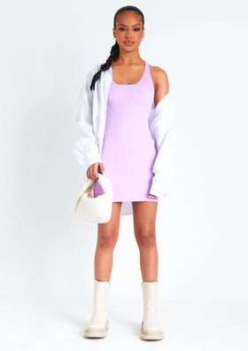 Brooke Lilac Cross back Knitted Mini Dress