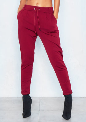 Georgia Wine Tie Waist Trousers
